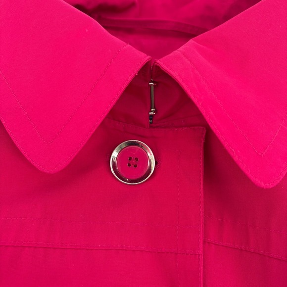 London Fog Magenta Lightweight Trench Coat Collared Jacket Women M - Picture 5 of 10